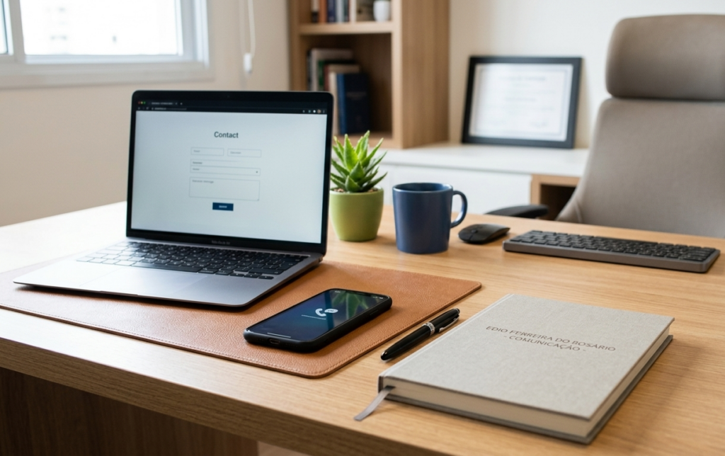 Canais de contato direto com Edio Ferreira do Rosario.